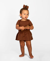 Body-Vestido de Bebê Manga Curta | Liso Oak