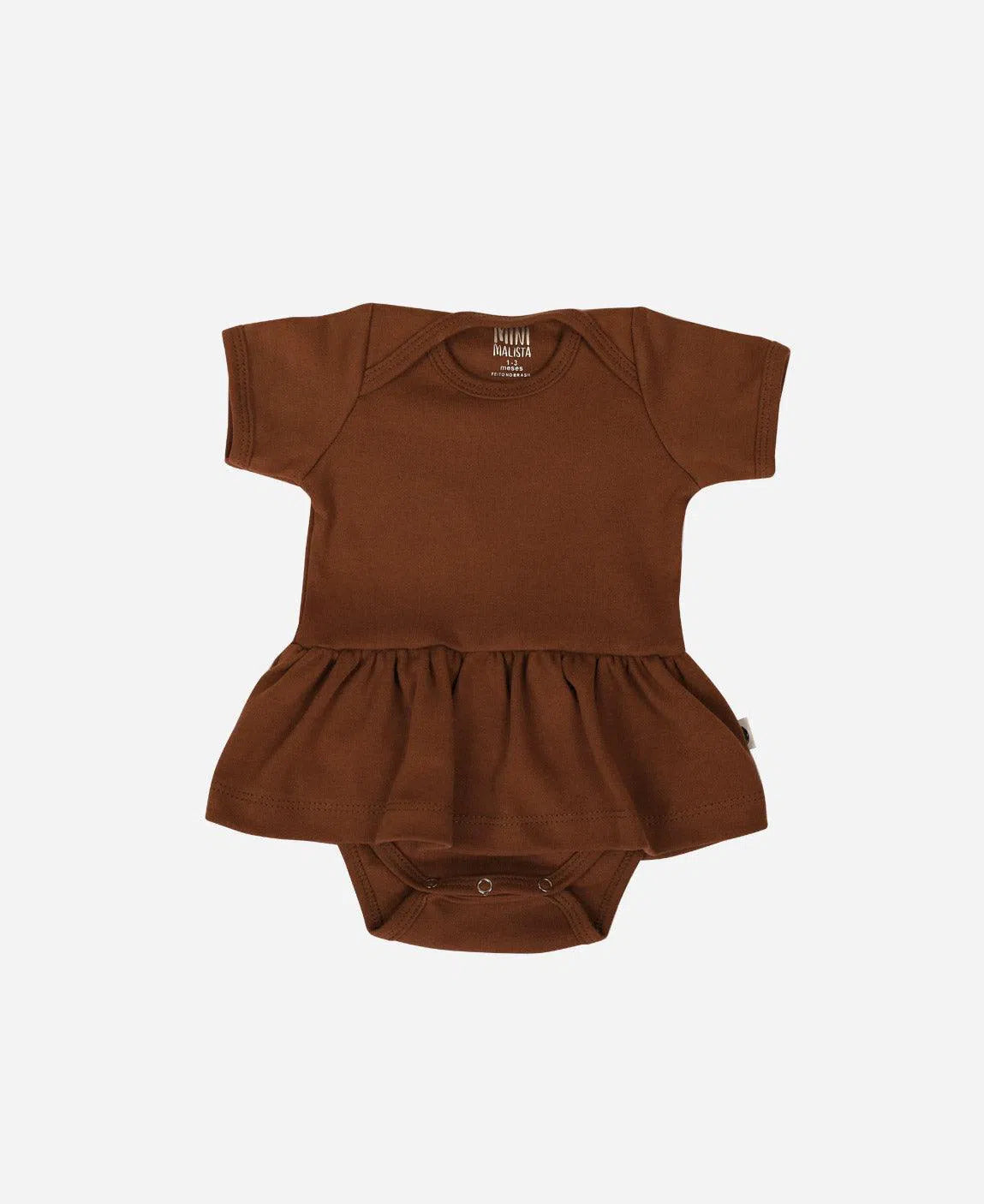 Body-Vestido de Bebê Manga Curta MiniMalista Liso Oak - MiniMalista Baby - b2b, Baby, com-desconto-mm10, Meia Estação, Menina, tab-tam-body-vestido -bebê-minimalista-estiloso