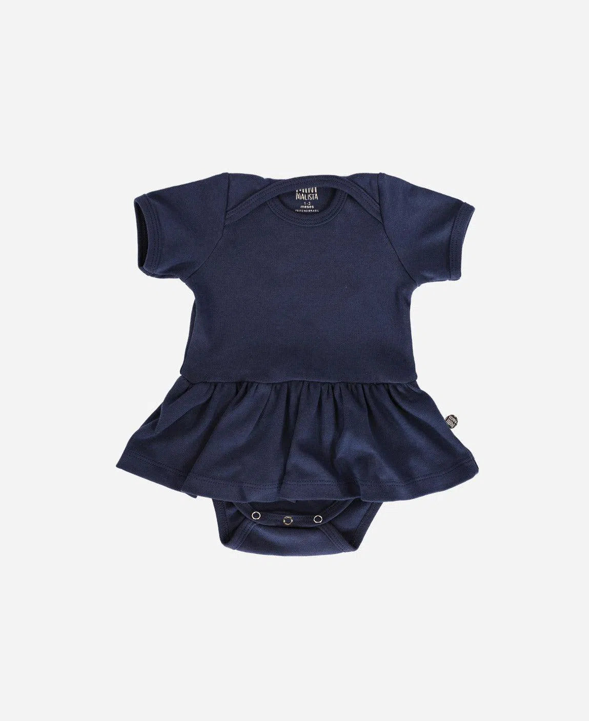 Body-Vestido de Bebê Manga Curta MiniMalista Liso Ocean - MiniMalista Baby - b2b, Baby, com-desconto-mm10, Meia Estação, Menina, tab-tam-body-vestido -bebê-minimalista-estiloso