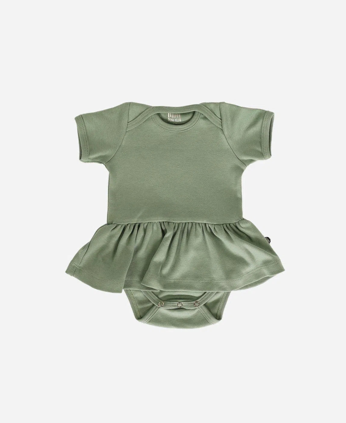 Body-Vestido de Bebê Manga Curta MiniMalista Liso Sage - MiniMalista Baby - b2b, Baby, com-desconto-mm10, Meia Estação, Menina, tab-tam-body-vestido -bebê-minimalista-estiloso