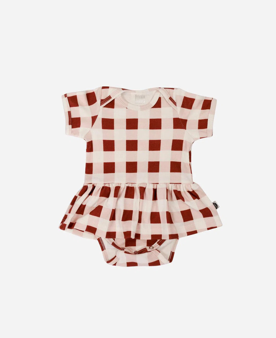 Body-Vestido de Bebê Manga Curta Vichy Wine - MiniMalista Baby - b2b, Baby, Christmas, Meia Estação, Menina, natal, outlet, tab-tam-body-vestido, Xmas -bebê-minimalista-estiloso