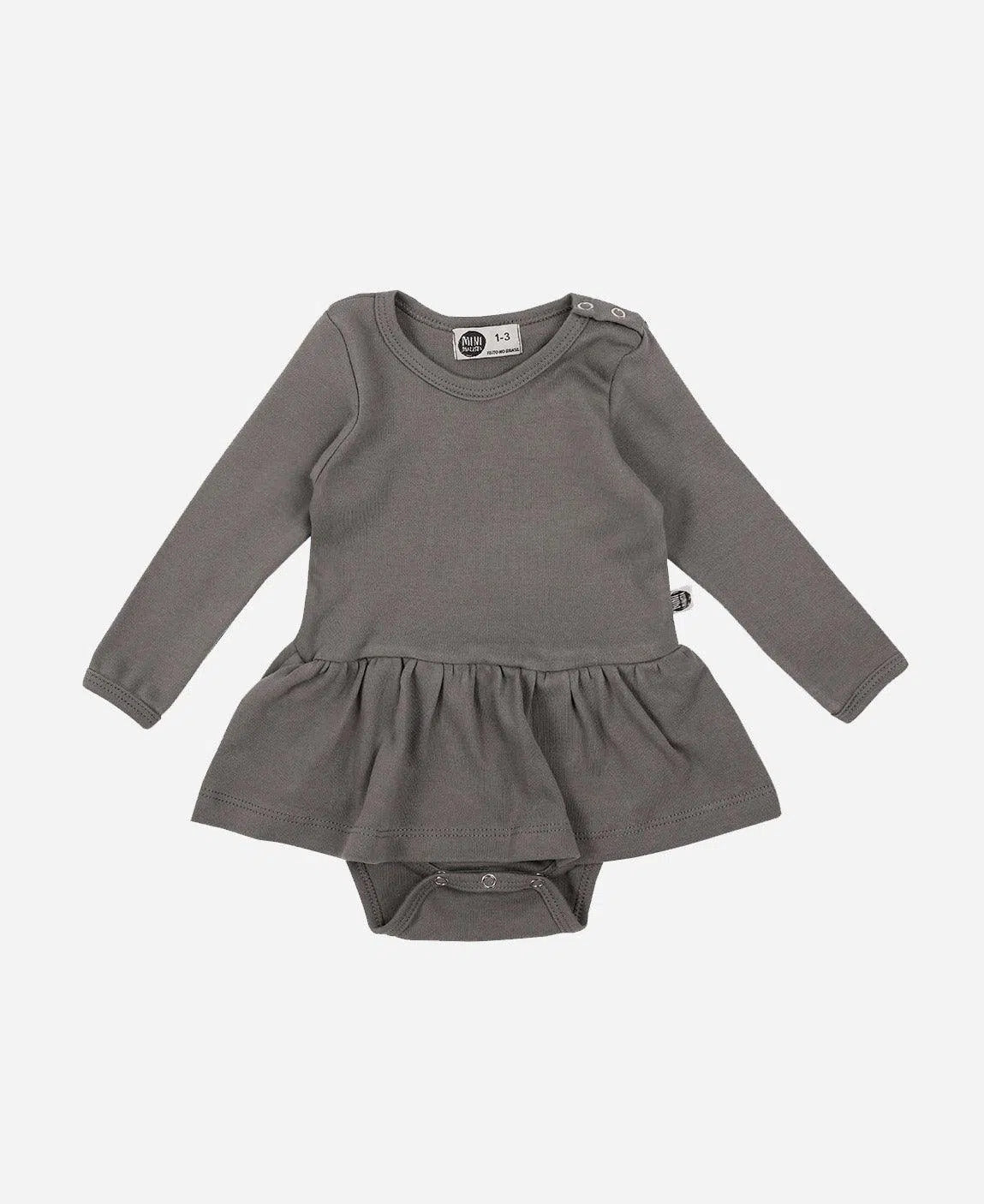 Body-Vestido de Bebê Manga Longa MiniMalista Liso Grafitti - MiniMalista Baby - b2b, Baby, com-desconto-mm10, Frio, Menina, tab-tam-body-vestido, Winter Sale 40% -bebê-minimalista-estiloso