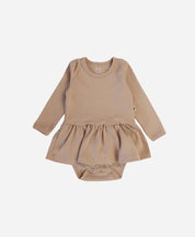 Body-Vestido de Bebê Manga Longa MiniMalista | Liso Cinnamon - MiniMalista Baby - 0.3, b2b, Baby, black-friday, com-desconto-mm10, Frio, Menina, tab-tam-body-vestido -bebê-minimalista-estiloso