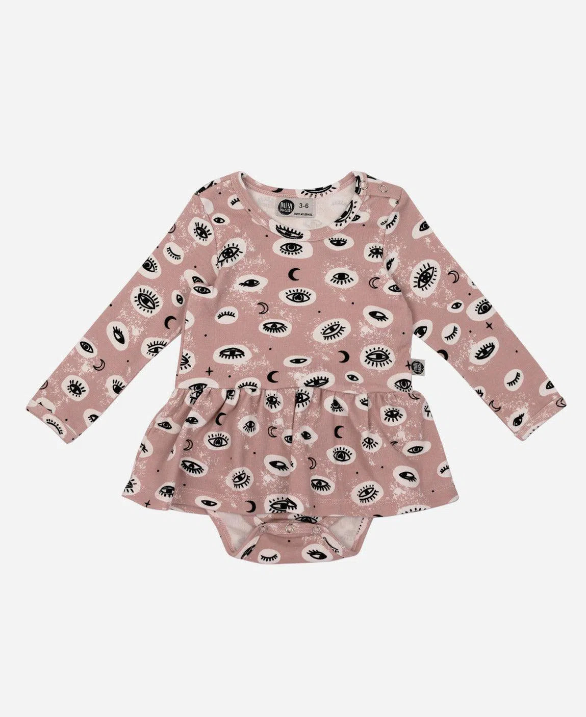 Body-Vestido de Bebê Manga Longa Mystic Eyes - MiniMalista Baby - b2b, Baby, Frio, Menina, outlet, tab-tam-body-vestido, Winter Sale 40% -bebê-minimalista-estiloso