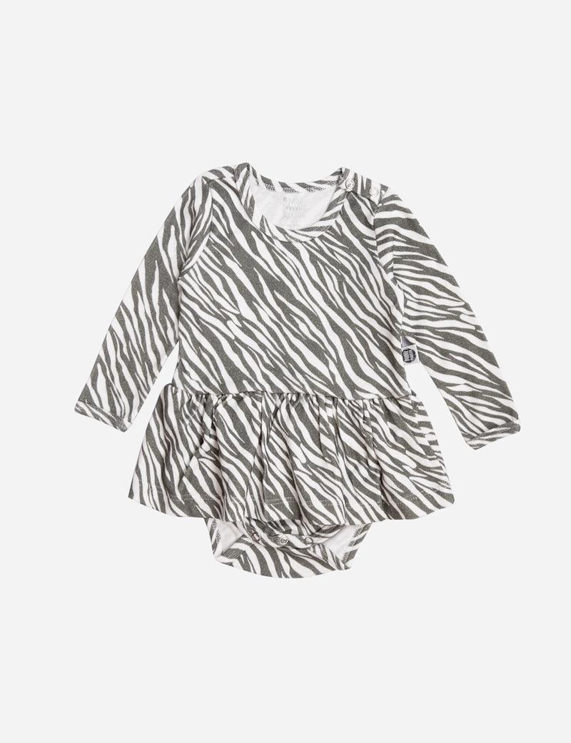 Body-Vestido de Bebê Manga Longa | Zebra - MiniMalista Baby - 0.3, 0.45, b2b, Baby, black-friday, com-desconto-mm10, Frio, Menina, tab-tam-body-vestido -bebê-minimalista-estiloso