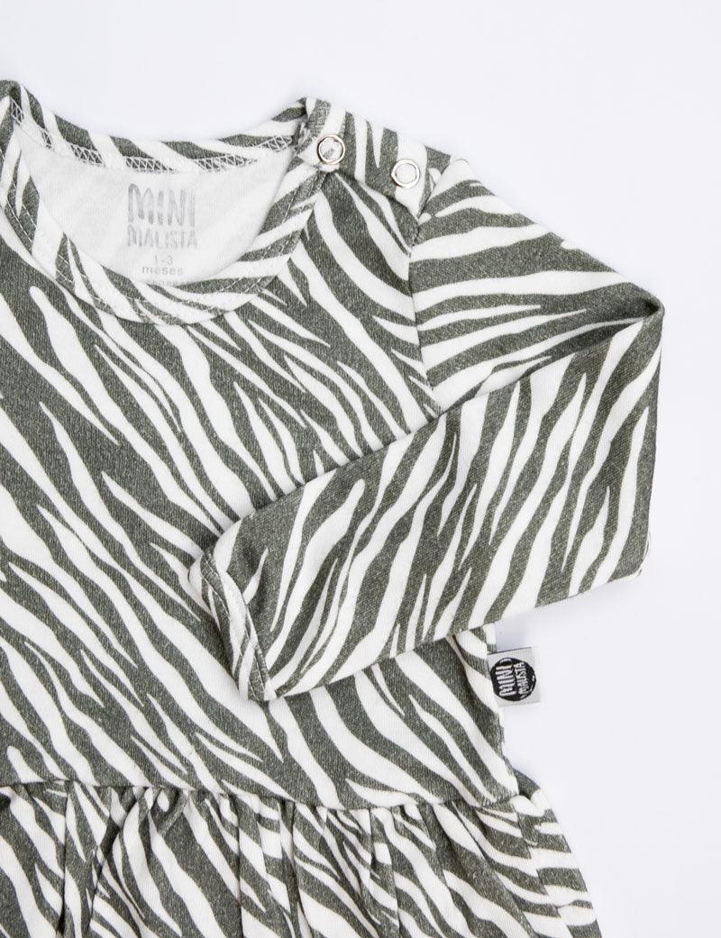 Body-Vestido de Bebê Manga Longa | Zebra - MiniMalista Baby - 0.3, 0.45, b2b, Baby, black-friday, com-desconto-mm10, Frio, Menina, tab-tam-body-vestido -bebê-minimalista-estiloso