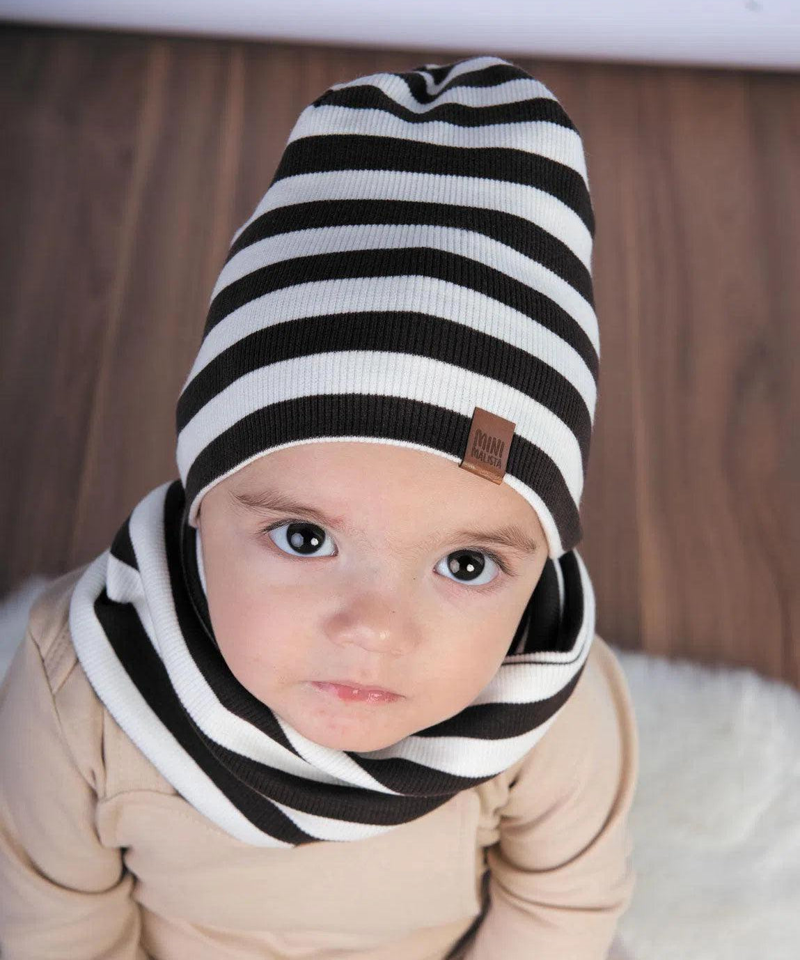 Cachecol Infinito Canelado Unissex Listras Preto e Branco - MiniMalista Baby - 0.3, b2b, black-friday, com-desconto-mm10, Frio, Menino, Neutro, Unissex, Winter Sale 30% -bebê-minimalista-estiloso