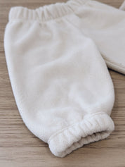 Conjunto Blusão e Calça Infantil Quentinho Soft | Liso Branco Algodão