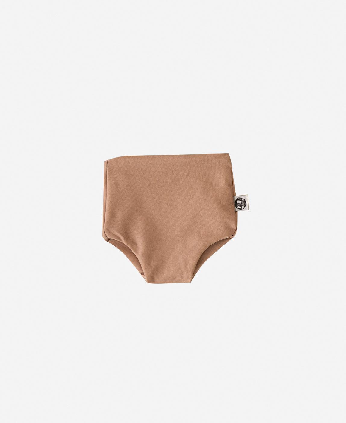 Calcinha de Praia UV50+ MiniMalista | Liso Mocha - MiniMalista Baby - 0, b2b, Calor, com-desconto-mm10, Menina, SALE-FINAL, tab-tam-calcinha-praia, Verão -bebê-minimalista-estiloso