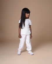 Conjunto Blusão e Calça Infantil Quentinho Soft | Liso Branco Algodão