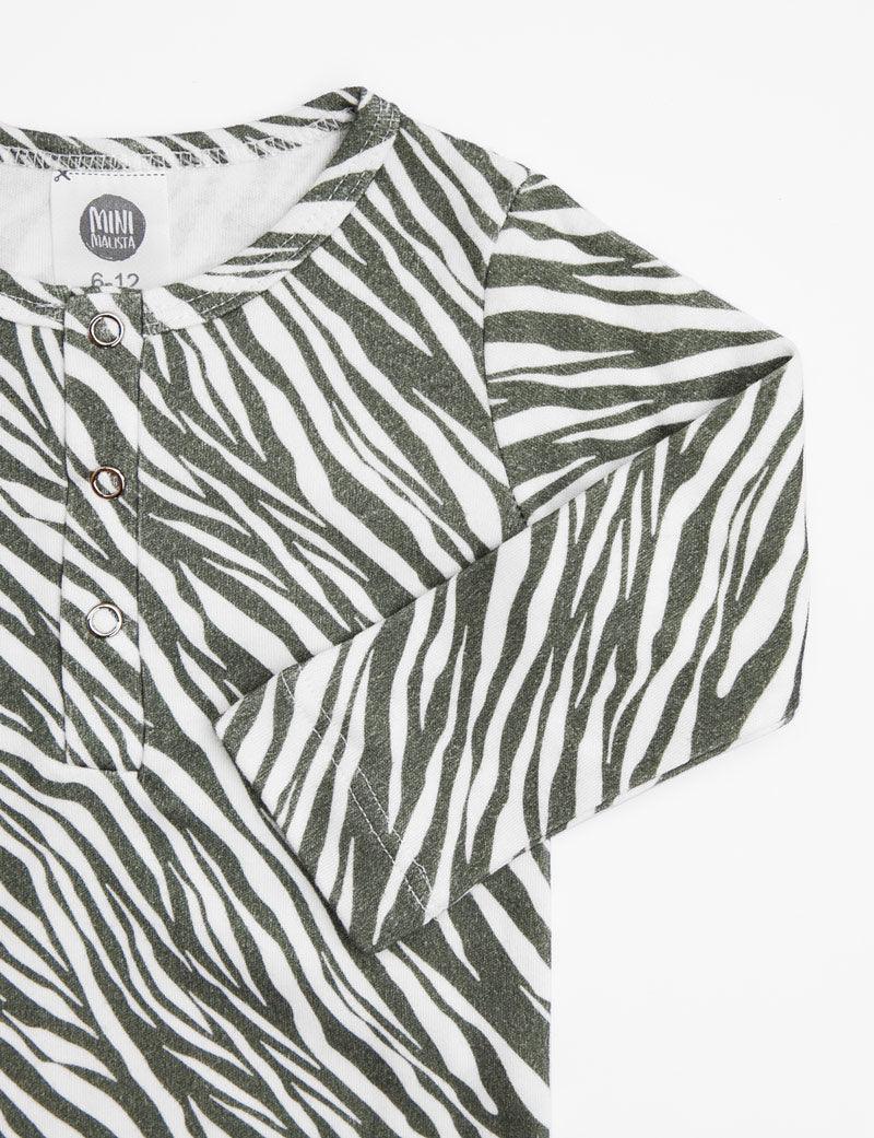 Camiseta Infantil de Inverno Manga Longa Unissex Botões Zebra - MiniMalista Baby - b2b, com-desconto-mm10, Frio, Kids, Menina, Menino -bebê-minimalista-estiloso