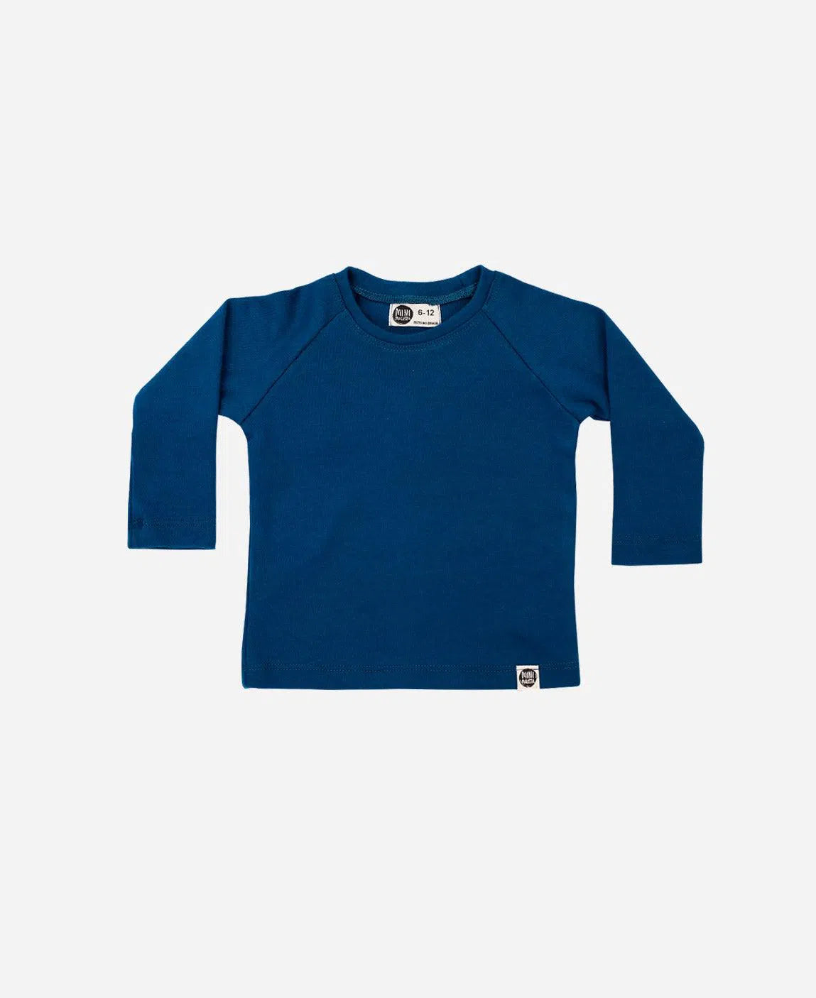 Camiseta Infantil de Inverno Manga Longa Unissex Raglan MiniMalista Liso Azul Sky - MiniMalista Baby - b2b, com-desconto-mm10, Frio, Kids, Menino -bebê-minimalista-estiloso