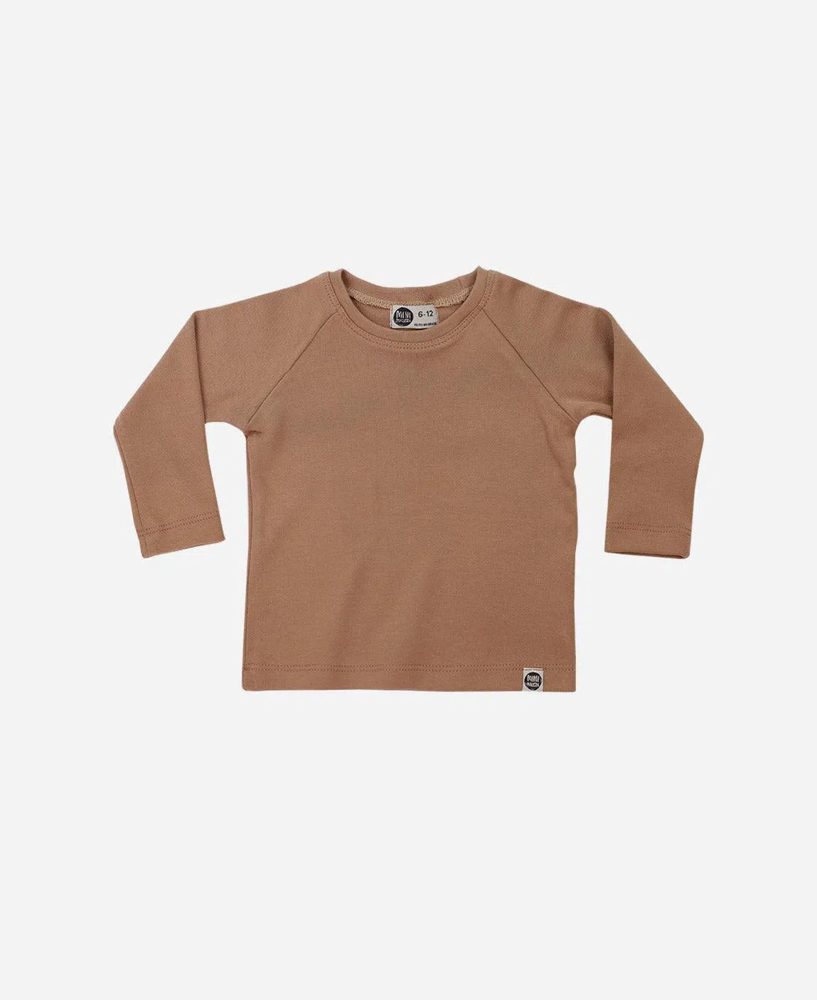 Camiseta Infantil de Inverno Manga Longa Unissex Raglan MiniMalista Liso Mocha - MiniMalista Baby - b2b, com-desconto-mm10, Frio, Kids, Menino, Neutro, Unissex, Winter Sale 40% -bebê-minimalista-estiloso