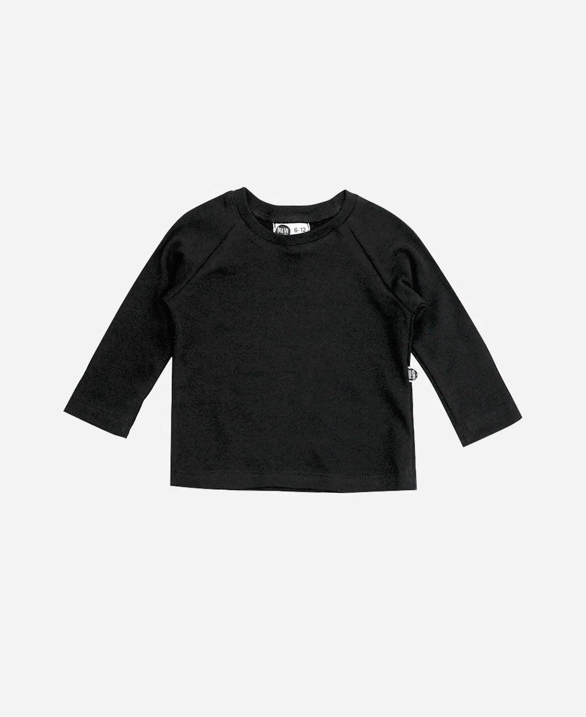 Camiseta Infantil de Inverno Manga Longa Unissex Raglan MiniMalista Liso Preto - MiniMalista Baby - b2b, Frio, Kids, Menino, Neutro, outlet, Unissex, Winter Sale 20% -bebê-minimalista-estiloso