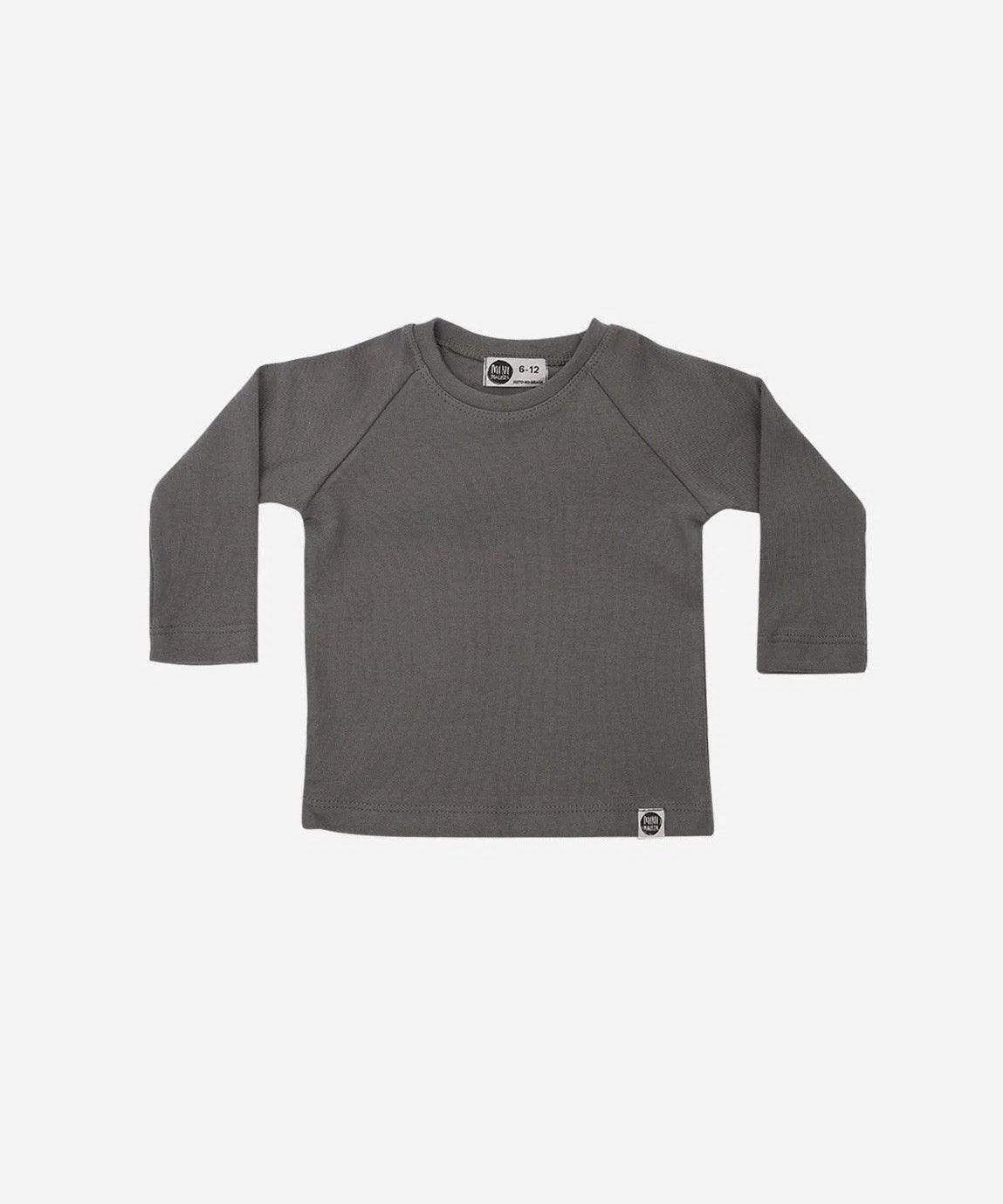 Camiseta Infantil de Inverno Manga Longa Unissex Raglan MiniMalista | Liso Grafitti - MiniMalista Baby - 0.3, 0.4, b2b, black-friday, com-desconto-mm10, Frio, Kids, Menino, SALE-FINAL, tab-tamanho-camiseta-raglan, Winter Sale 40% -bebê-minimalista-estiloso