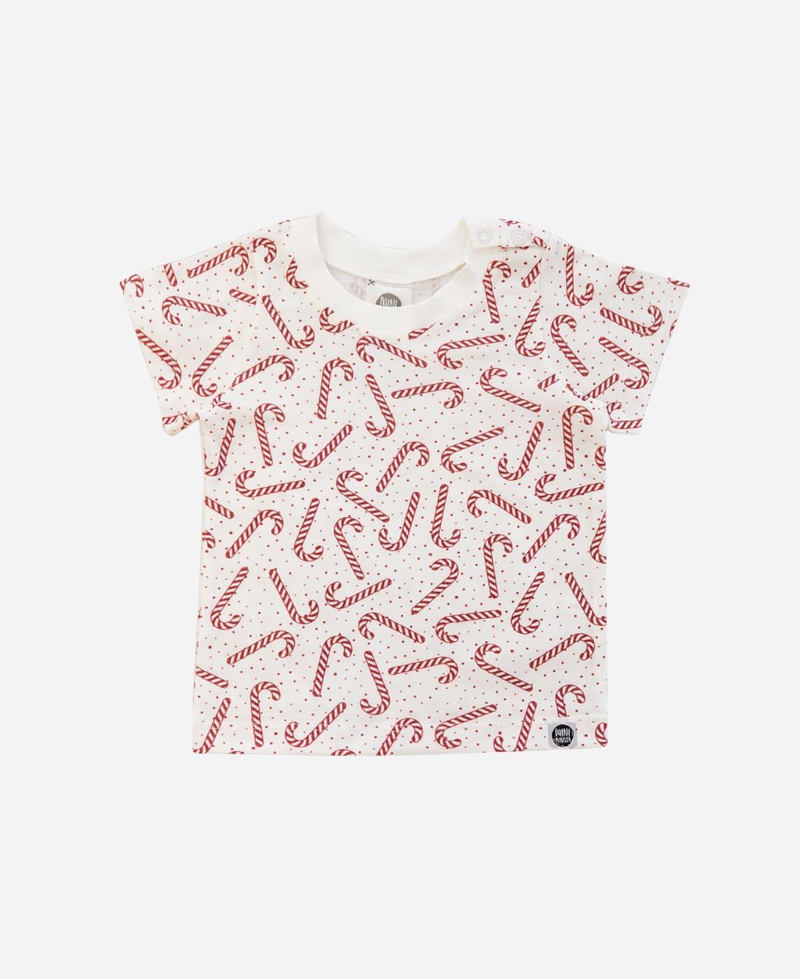 Camiseta Infantil Manga Curta Unissex Candy Cane - MiniMalista Baby - b2b, Christmas, com-desconto-mm10, Kids, Meia Estação, natal, Neutro, Unissex, Xmas -bebê-minimalista-estiloso