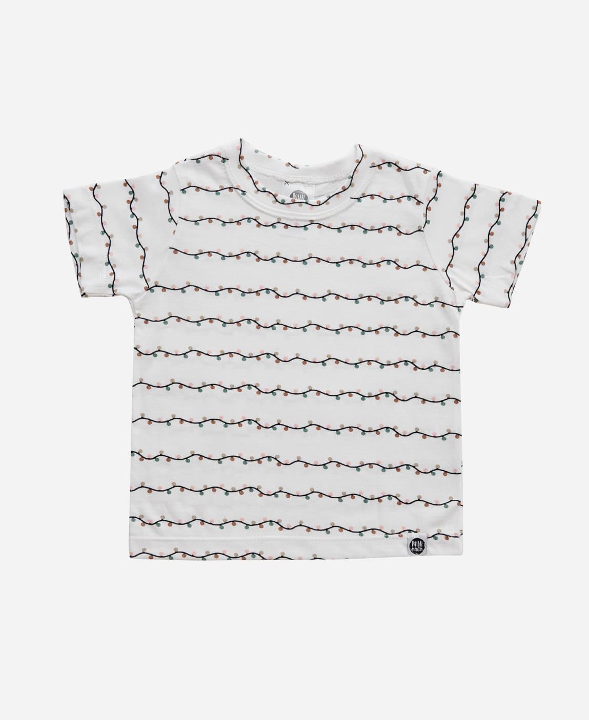 Camiseta Infantil Manga Curta Unissex Lights - MiniMalista Baby - Ano Novo, b2b, Christmas, com-desconto-mm10, Kids, Meia Estação, minime, natal, Neutro, Reveillon, Unissex, Xmas -bebê-minimalista-estiloso