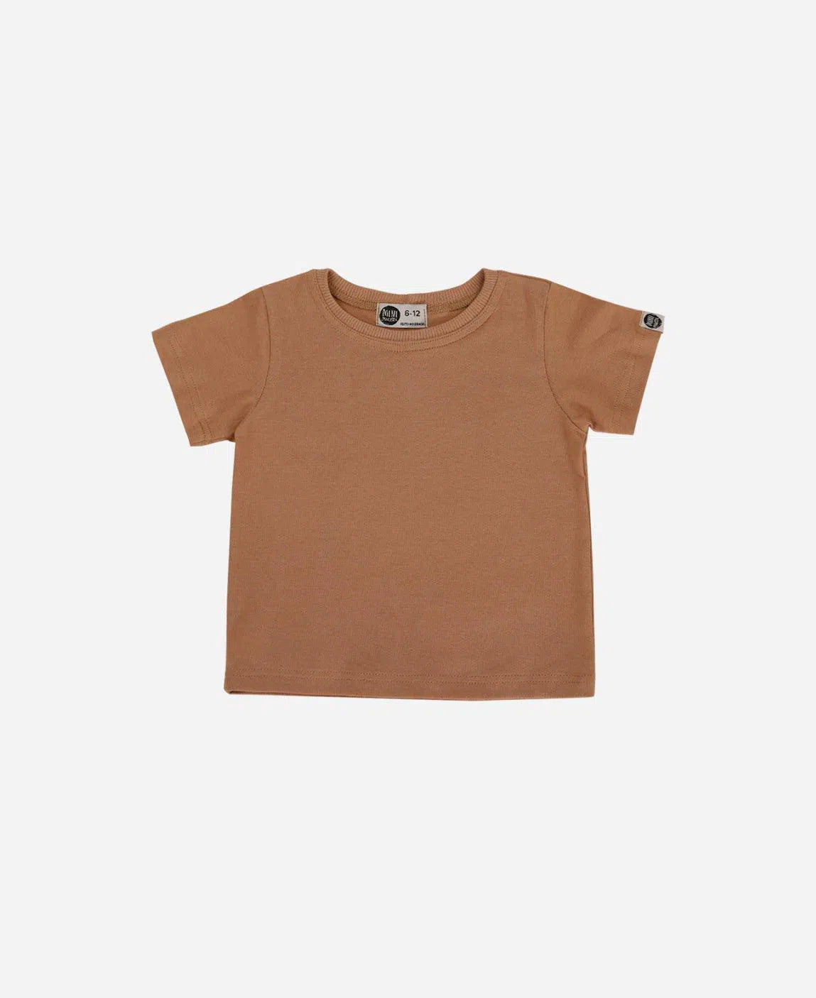 Camiseta Infantil Manga Curta Unissex MiniMalista Liso Mocha - MiniMalista Baby - b2b, com-desconto-mm10, Kids, Meia Estação, Menino, Neutro, Unissex -bebê-minimalista-estiloso