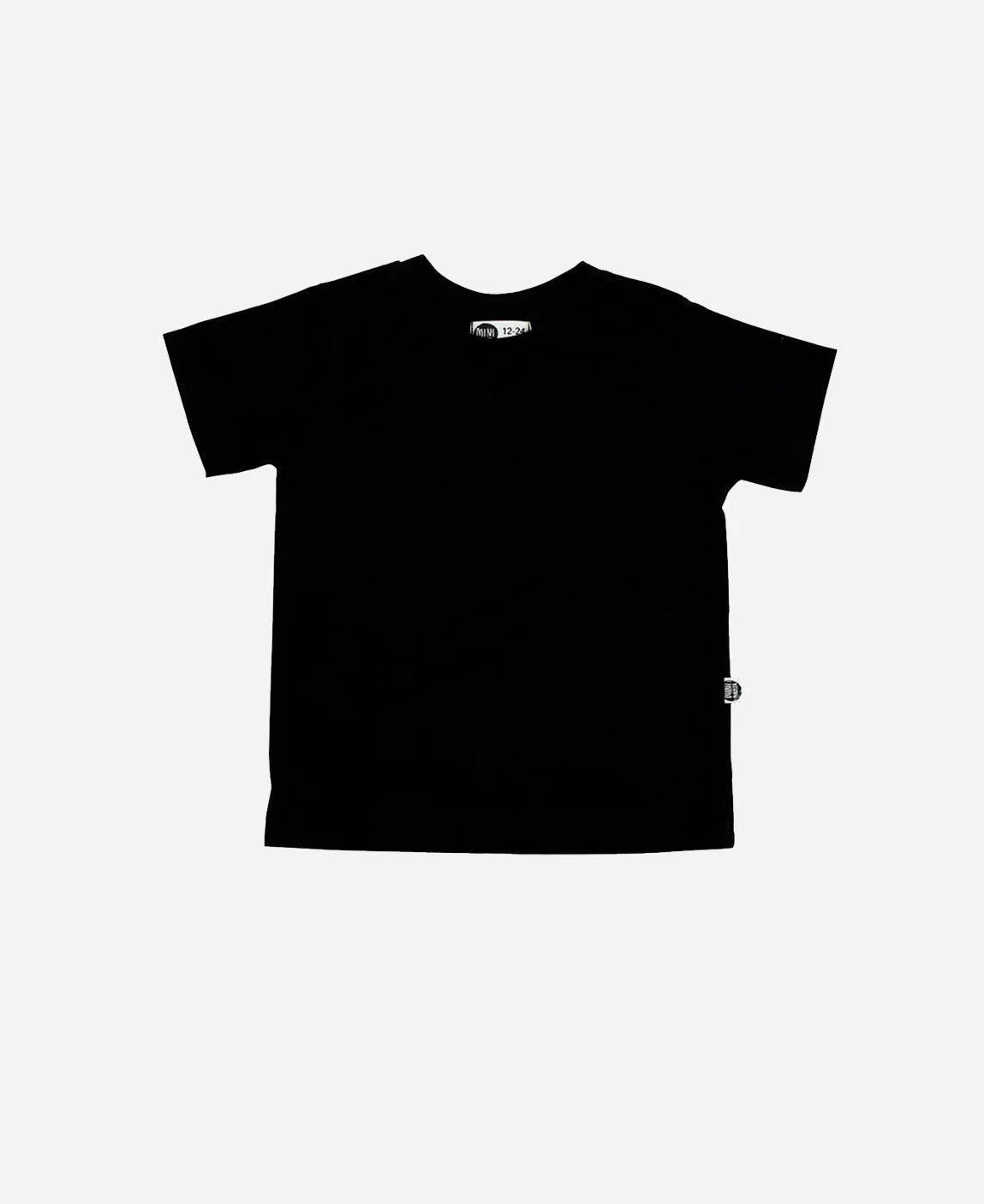 Camiseta Infantil Manga Curta Unissex MiniMalista Liso Preto - MiniMalista Baby - b2b, com-desconto-mm10, Kids, Meia Estação, Menino, Neutro, Unissex -bebê-minimalista-estiloso