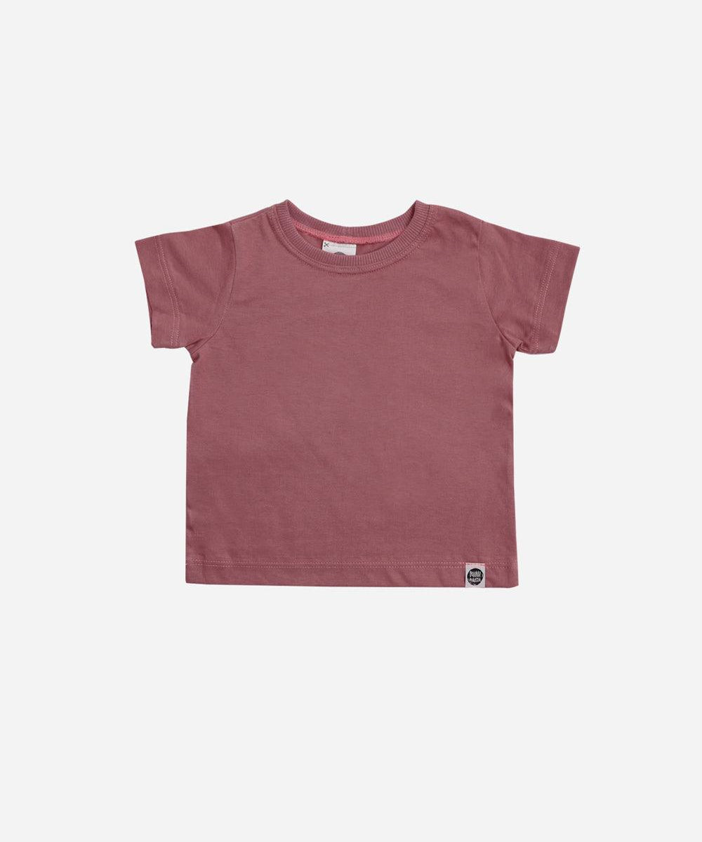 Camiseta Infantil Manga Curta Unissex MiniMalista | Liso Dark Rose - MiniMalista Baby - 0.2, 0.3, b2b, black-friday, com-desconto-mm10, Kids, Meia Estação, Menina, tab-tam-camiseta-manga-curta -bebê-minimalista-estiloso