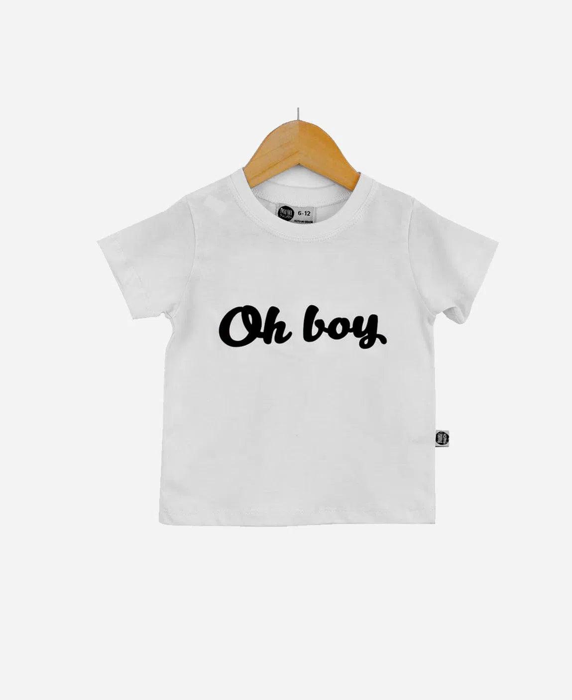Camiseta Infantil Manga Curta Unissex OH BOY - MiniMalista Baby - b2b, Kids, Meia Estação, Menina, Menino, Neutro, outlet, tab-tam-camiseta-manga-curta, Unissex -bebê-minimalista-estiloso