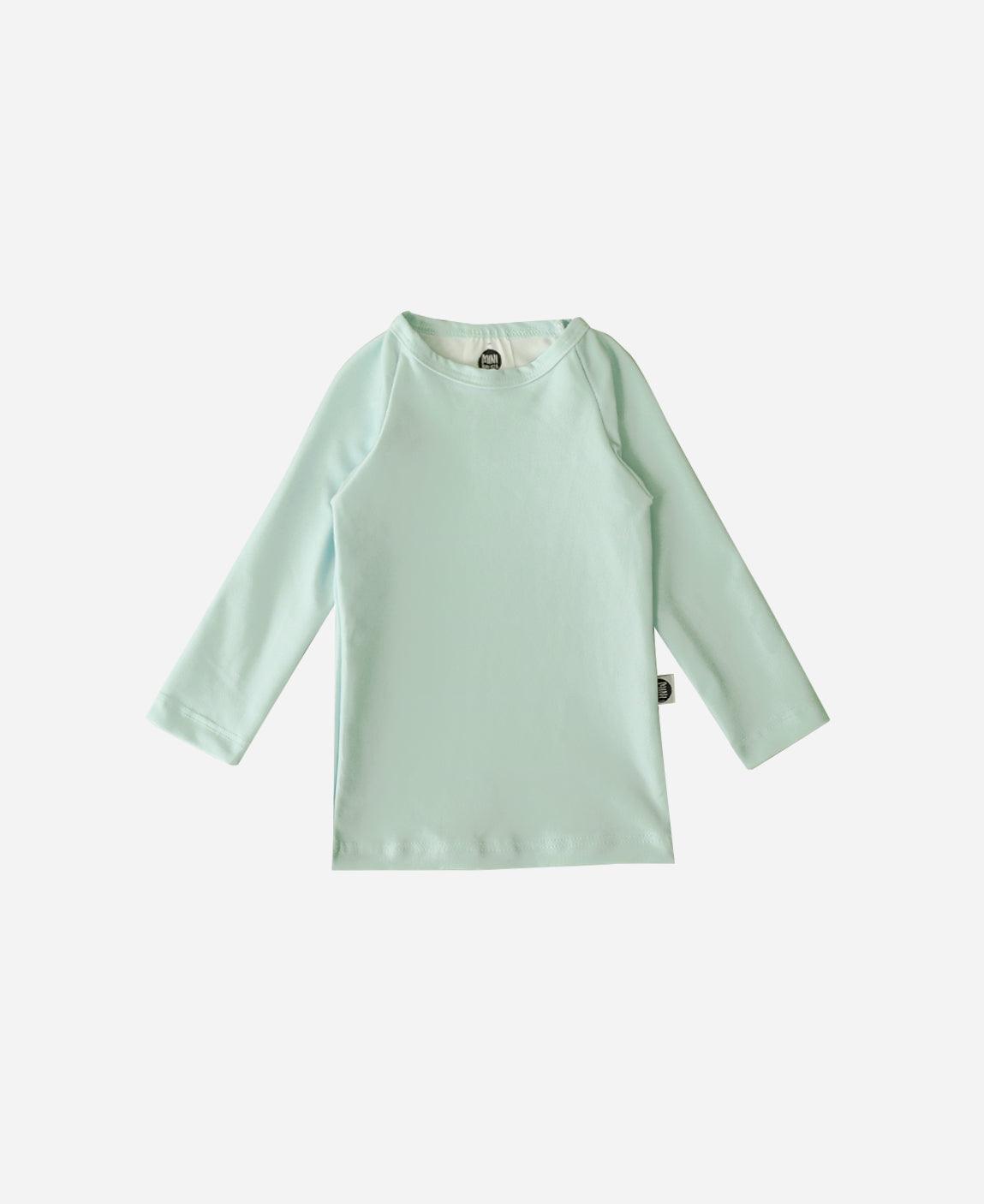 Camiseta Infantil Proteção Solar Unissex UV50+ MiniMalista Liso Mint - MiniMalista Baby - b2b, Calor, com-desconto-mm10, Menino, new, Verão -bebê-minimalista-estiloso