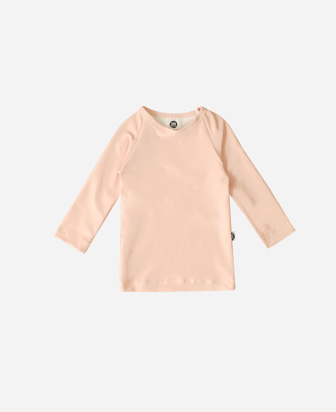 Camiseta Infantil Proteção Solar Unissex UV50+ MiniMalista Liso Peachy - MiniMalista Baby - b2b, Calor, com-desconto-mm10, Menina, Verão -bebê-minimalista-estiloso