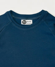 Camiseta Infantil de Inverno Manga Longa Unissex Raglan | Liso Azul Sky