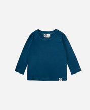 Camiseta Infantil de Inverno Manga Longa Unissex Raglan | Liso Azul Sky