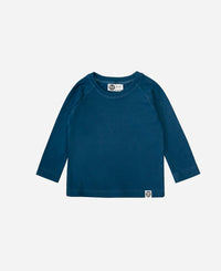 Camiseta Infantil de Inverno Manga Longa Unissex Raglan | Liso Azul Sky