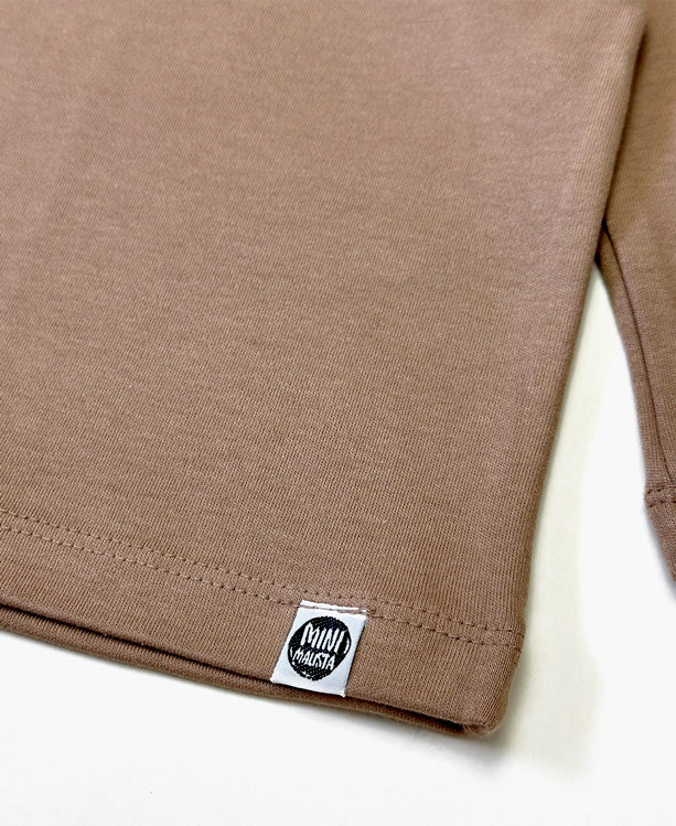 Camiseta Infantil de Inverno Manga Longa Unissex Raglan | Liso Mocha