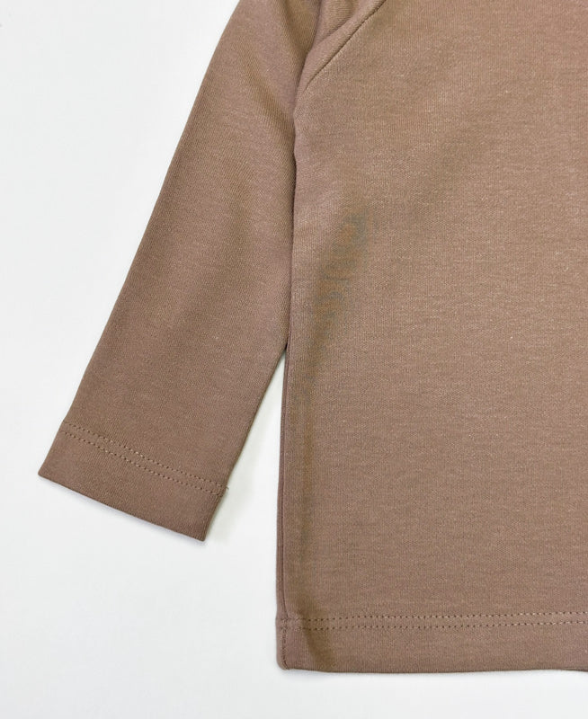 Camiseta Infantil de Inverno Manga Longa Unissex Raglan | Liso Mocha
