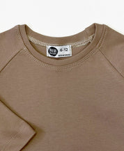 Camiseta Infantil de Inverno Manga Longa Unissex Raglan | Liso Mocha