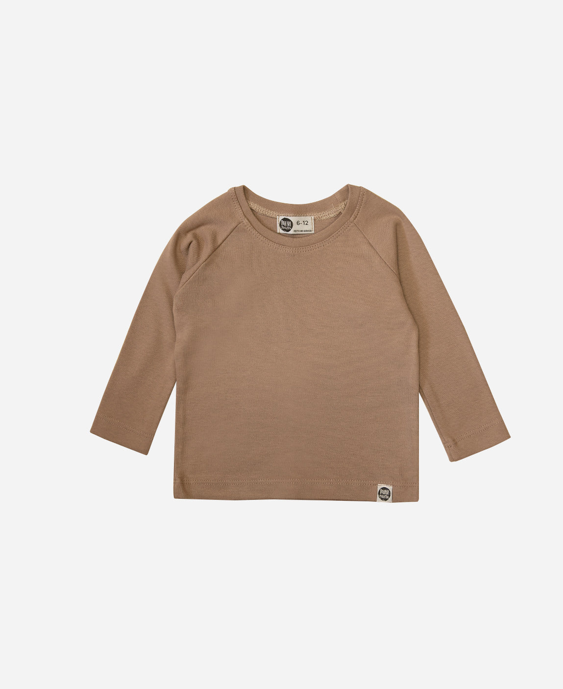 Camiseta Infantil de Inverno Manga Longa Unissex Raglan | Liso Mocha