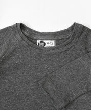 Camiseta Infantil de Inverno Manga Longa Unissex Raglan MiniMalista Liso | Mescla Escuro