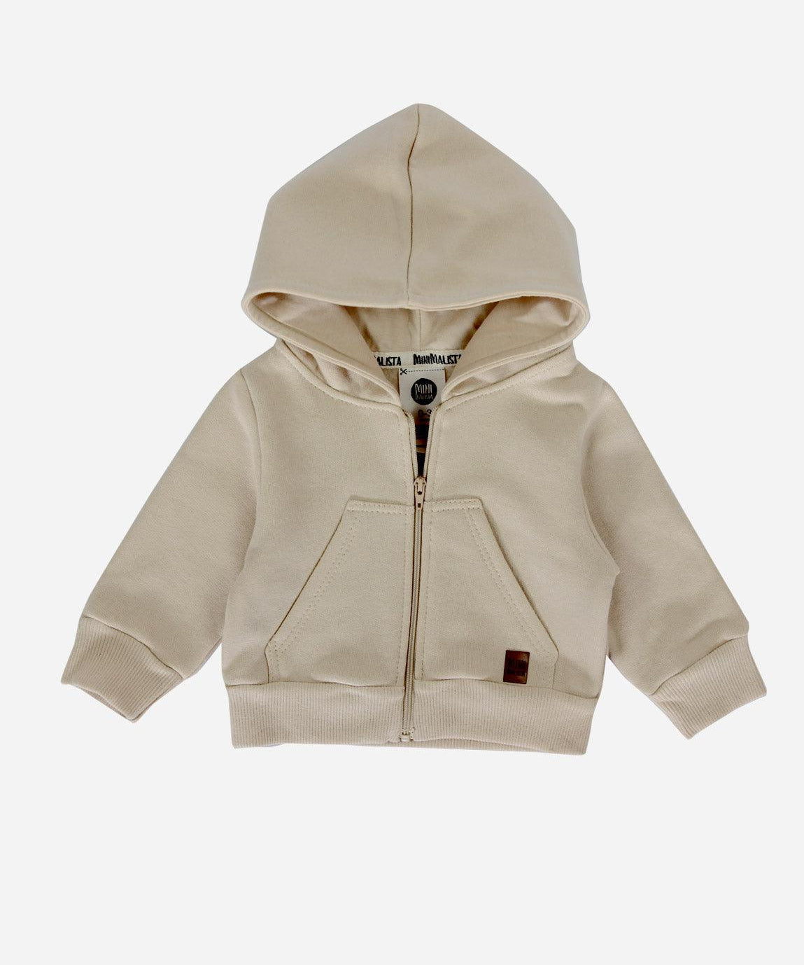 Casaco Capuz e Ziper Peluciado Unissex MiniMalista | Liso Beige - MiniMalista Baby - 0.3, b2b, Baby, black-friday, com-desconto-mm10, Frio, Kids, Menino, tab-medidas-casaco-capuz, tab-tam-casaco-capuz-ziper-bebe -bebê-minimalista-estiloso