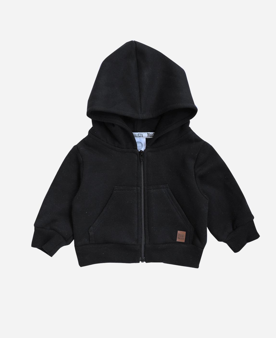 Casaco Capuz e Ziper Peluciado Unissex MiniMalista | Liso Preto - MiniMalista Baby - 0.2, 0.3, b2b, Baby, black-friday, com-desconto-mm10, Frio, Kids, Menino, Neutro, tab-medidas-casaco-capuz, tab-tam-casaco-capuz-ziper-bebe, Unissex, Winter Sale 20% -bebê-minimalista-estiloso