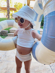 Chapéu Bucket Hat Infantil Unissex Estampado UV50+ MiniMalista | Liso Branco Off - MiniMalista Baby - b2b, Calor, com-desconto-mm10, Menina, Menino, tabela-tamanho-chapéu, Verão -bebê-minimalista-estiloso