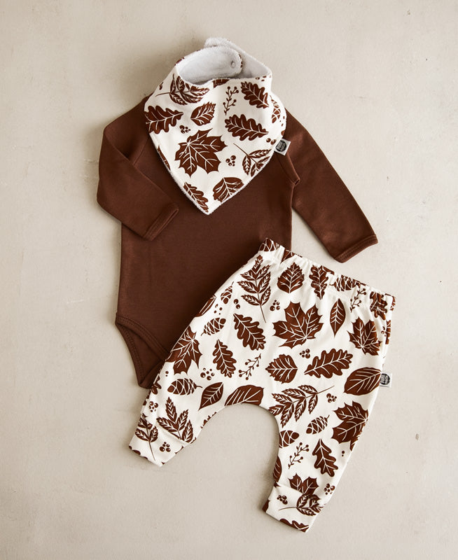 Conjunto Bebê Menino Calça + Body Longo + Babador | Oak e Fall