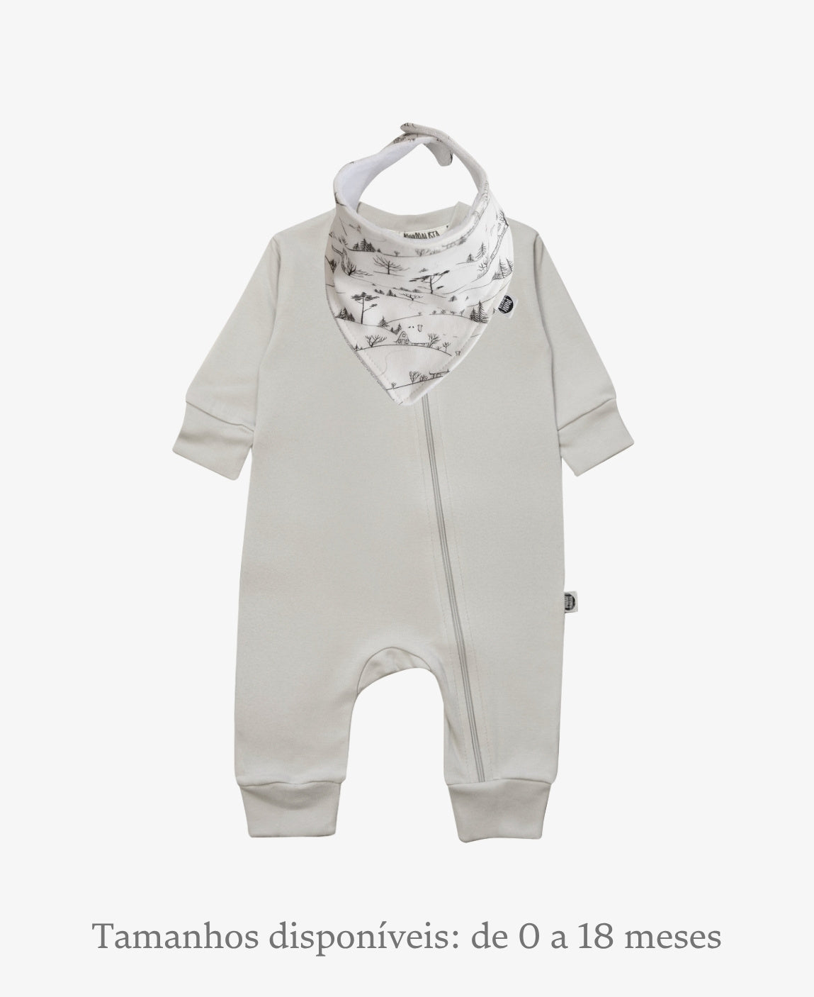 Conjunto Bebê Macacão + Babador | Orvalho e Village