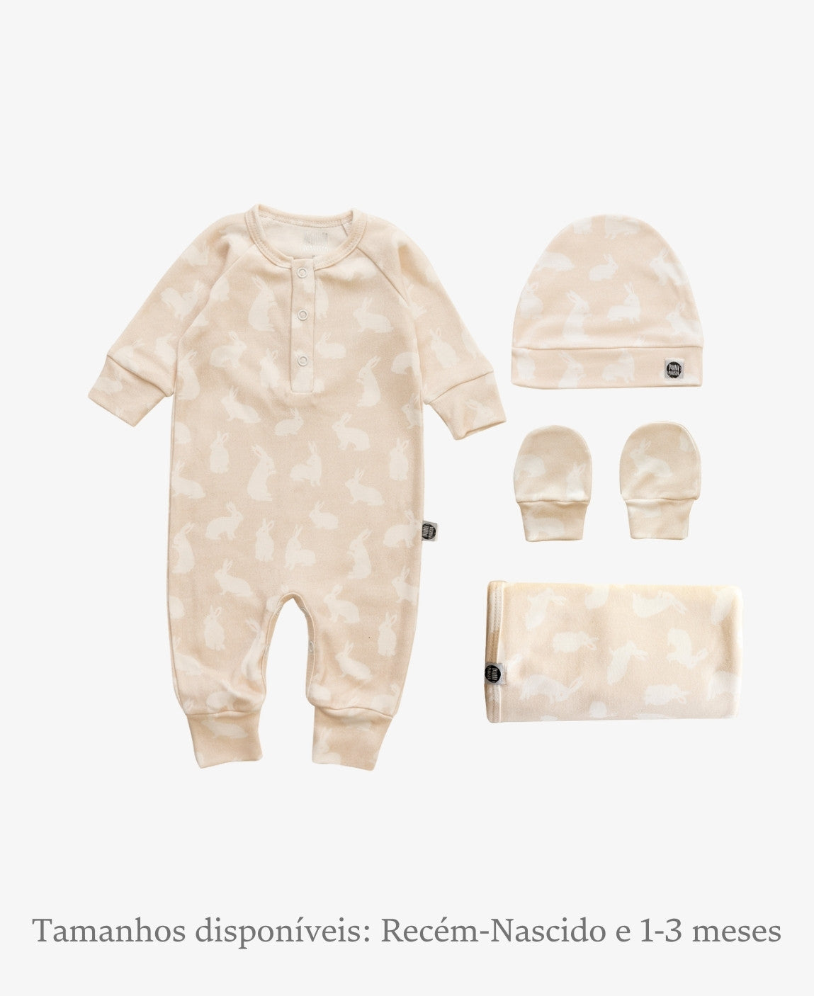Kit Presente Saída de Maternidade Bebê 4 peças | Bunny - Com Caixa Presente