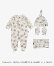 Kit Presente Saída de Maternidade Bebê 4 peças | Flower Power