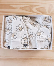 Kit Presente Saída de Maternidade Bebê 4 peças | Flower Power