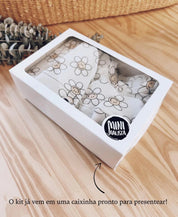 Kit Presente Saída de Maternidade Bebê 4 peças | Flower Power