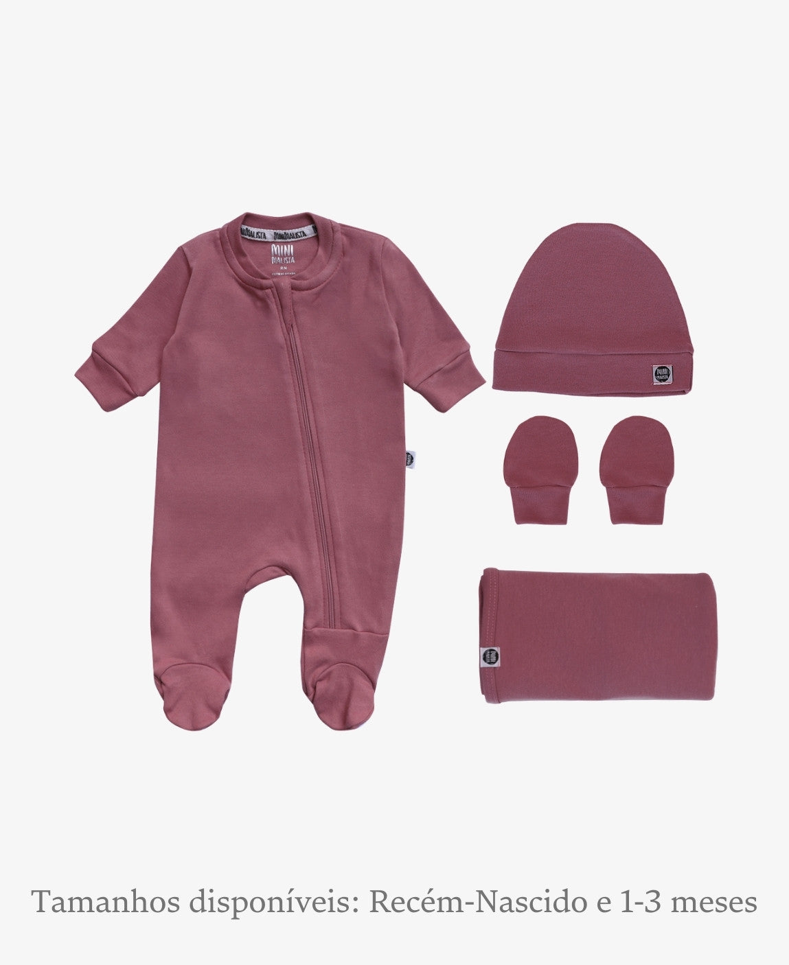 Conjunto Saída de Maternidade Bebê | Liso Dark Rose