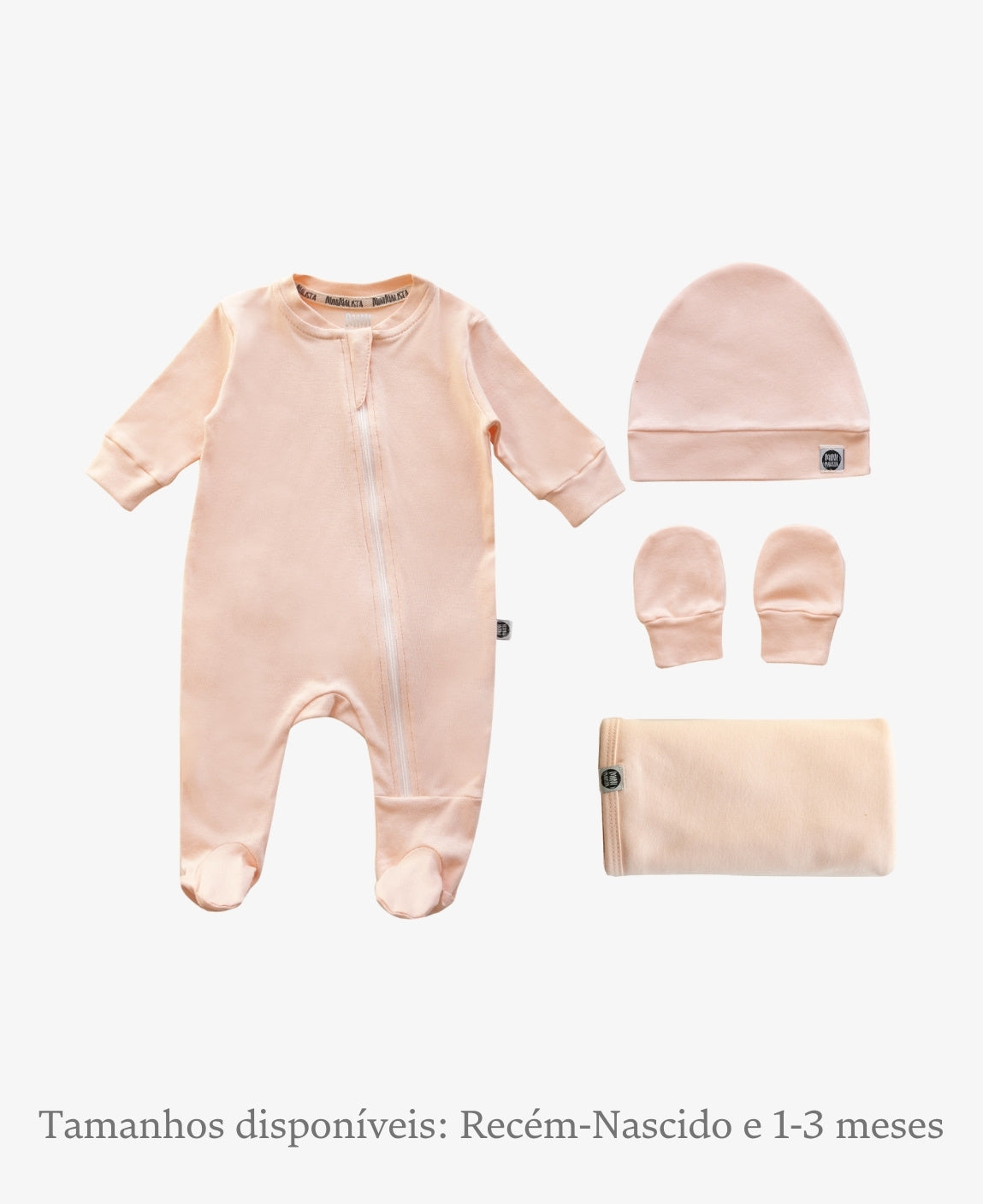 Conjunto Saída de Maternidade Bebê | Liso Peachy