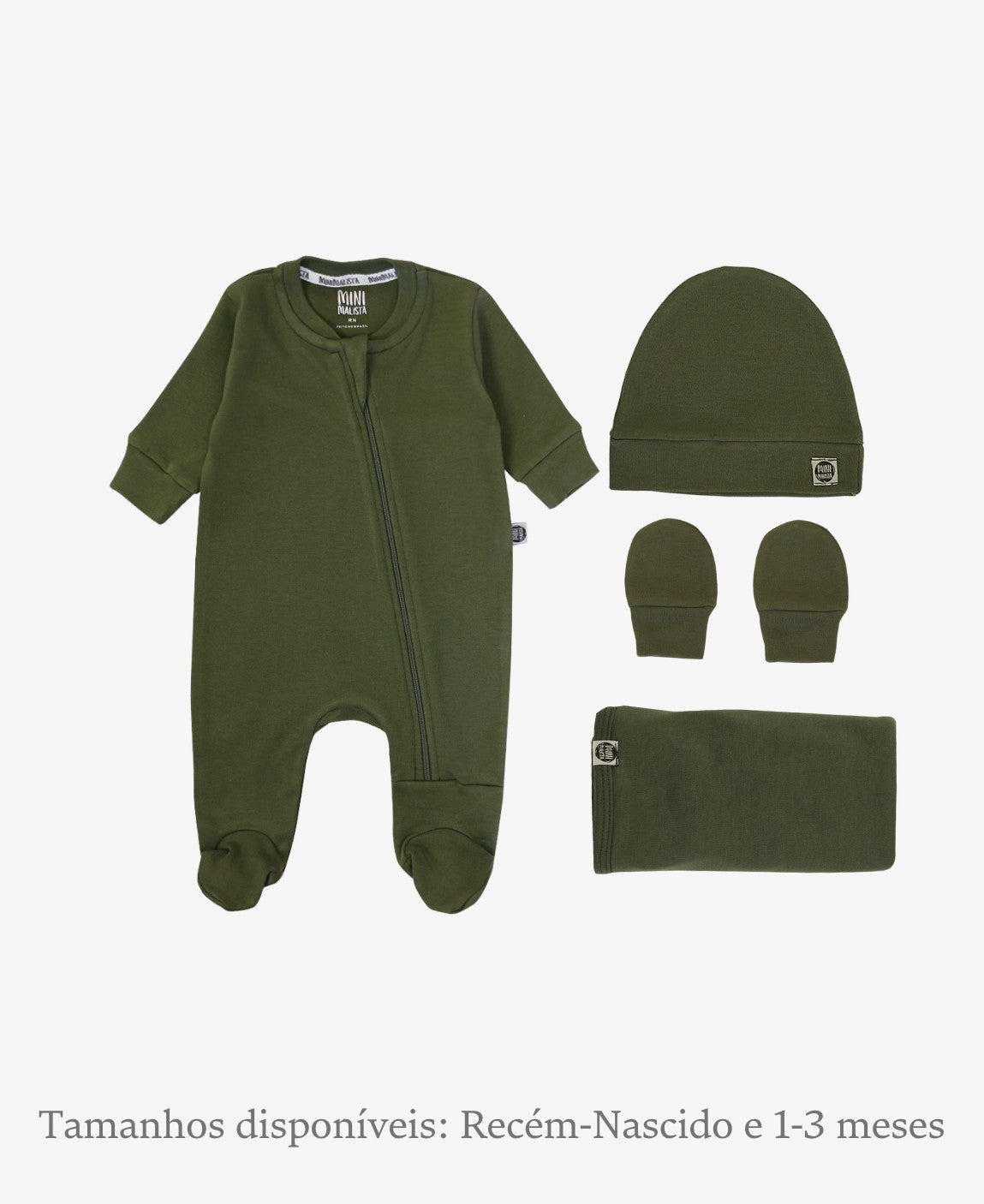 Conjunto Saída de Maternidade Bebê | Liso Jungle Green