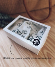 Kit Presente Saída de Maternidade Bebê 4 peças | Peace and Love