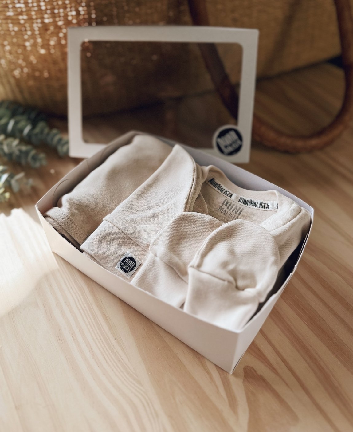 Kit Presente Saída de Maternidade Bebê 4 peças | Liso Sand