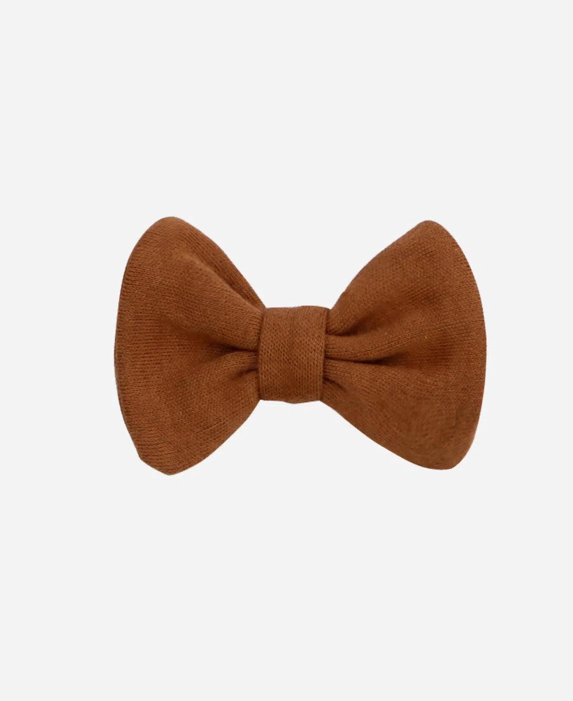 Laço de Malha com Clip de Cabelo MiniMalista | Liso Caramelo - MiniMalista Baby - 0.5, b2b, Baby, black-friday, com-desconto-mm10, laço-clip, Meia Estação, Menina -bebê-minimalista-estiloso